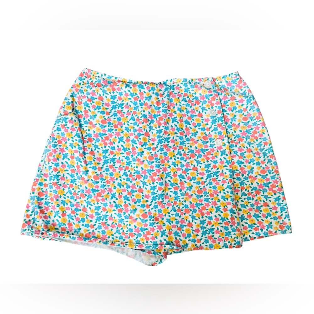 Basic Editions Vintage 90s Plus Size Kidcore Playful Earthy Floral Mini Skort